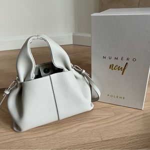 Polene neuf nine mini bag chalk